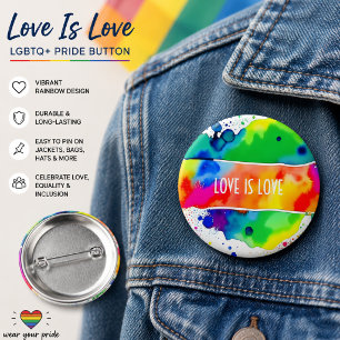 Badge Rond 5 Cm L'amour est amour LGBT Pride Rainbow