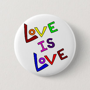 Badge Rond 5 Cm L'AMOUR EST ~ d'AMOUR (- à angles simple et