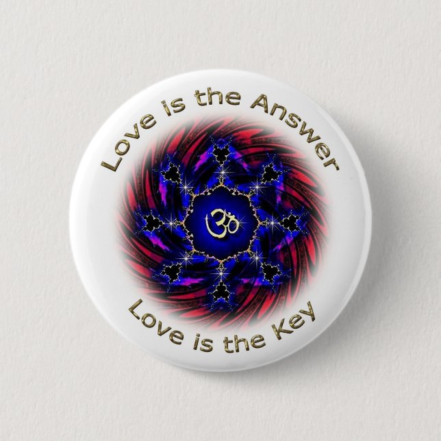 Badge Rond 5 Cm L'amour est le bouton de réponse (Devant)