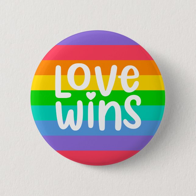 Badge Rond 5 Cm L'amour gagne (Devant)