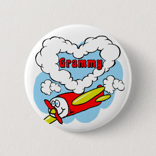 Badge Rond 5 Cm L'amour Grammy badine l'avion