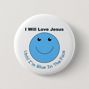 Badge Rond 5 Cm L'amour Jésus font face