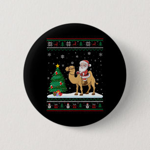 Badge Rond 5 Cm Lampe d'arbre de Noël moche Xmas Père Noël Riding