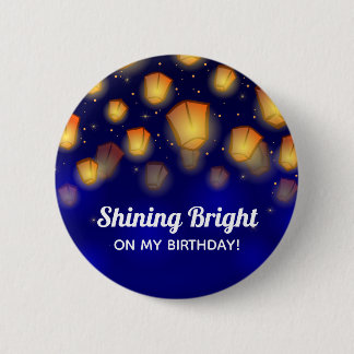 Badge Rond 5 Cm Lampions flottants Anniversaire ou occasion spécia