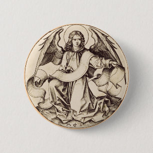 Badge Rond 5 Cm L'Ange de saint Matthieu - Symbole de l'art raffin