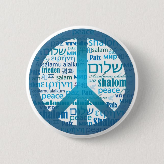 Badge Rond 5 Cm Langue de paix (Devant)