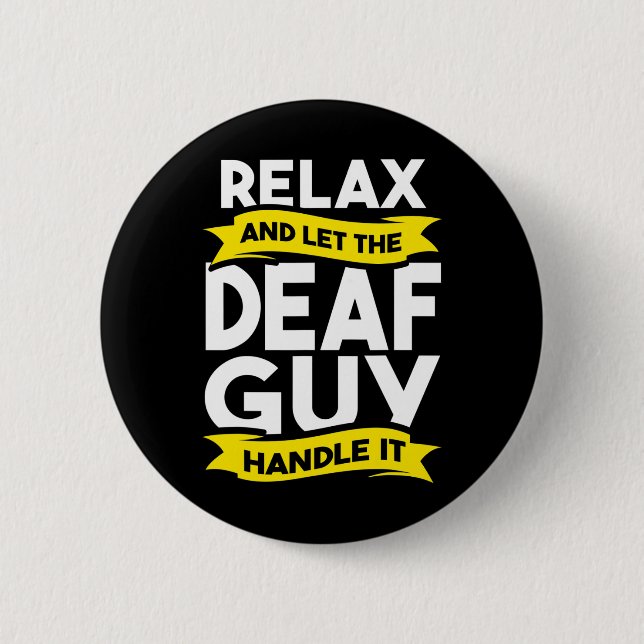 Badge Rond 5 Cm Langue des signes Sensibilisation des sourds Perte (Devant)