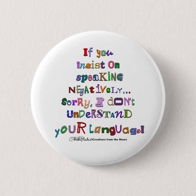 Badge Rond 5 Cm Langue négative (Devant)
