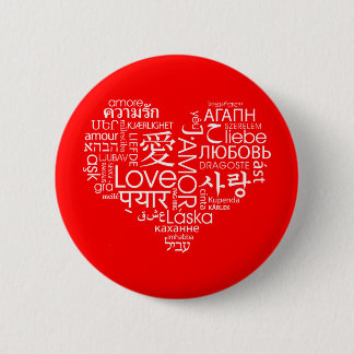 Badge Rond 5 Cm Langues de coeur de l'amour