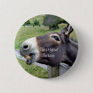 Badge Rond 5 Cm L'animal de ferme drôle de mule d'âne d'âne