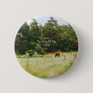 Badge Rond 5 Cm L'Année du Cheval, 2026,