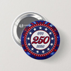 Badge Rond 5 Cm L'anniversaire des 250 ans de l'Amérique 1776-2026