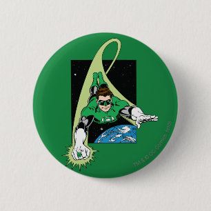 Badge Rond 5 Cm Lanterne et terre vertes