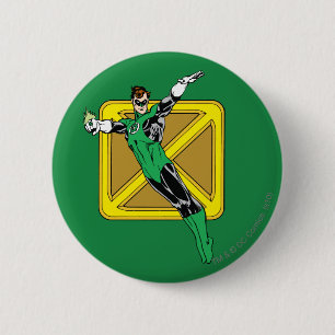 Badge Rond 5 Cm Lanterne verte avec l'arrière - plan