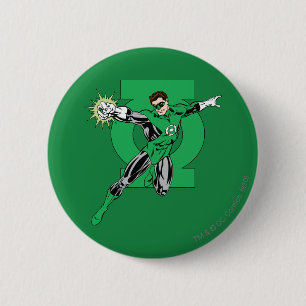 Badge Rond 5 Cm Lanterne verte avec l'arrière - plan de logo