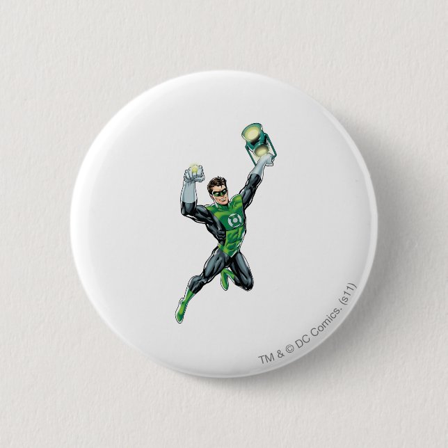 Badge Rond 5 Cm Lanterne verte - comique, avec la lanterne (Devant)