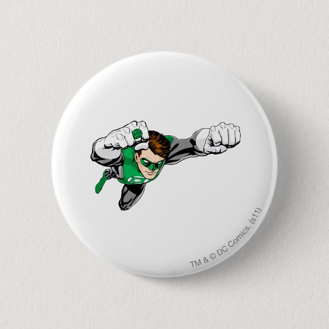 Badge Rond 5 Cm Lanterne verte - comique, volant juste (Devant)