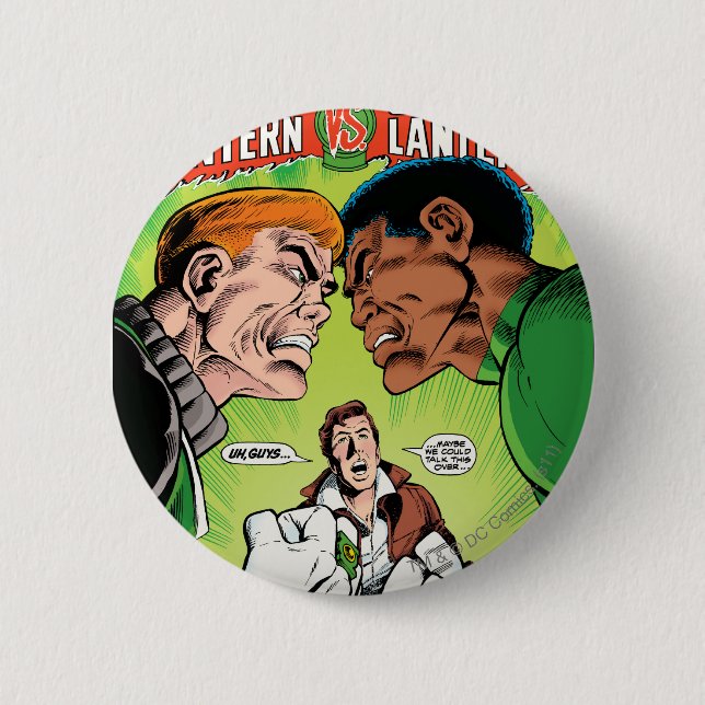 Badge Rond 5 Cm Lanterne verte contre la lanterne verte (Devant)