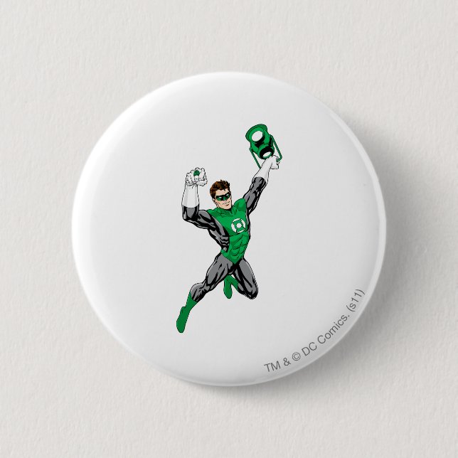 Badge Rond 5 Cm Lanterne verte - entièrement rendue, avec la (Devant)