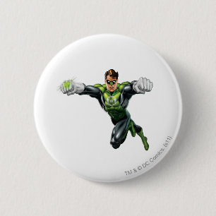 Badge Rond 5 Cm Lanterne verte - entièrement rendue, regardant en