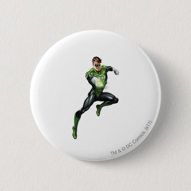 Badge Rond 5 Cm Lanterne verte - entièrement rendue, sautant (Devant)