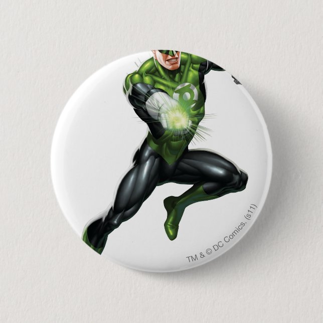 Badge Rond 5 Cm Lanterne verte - entièrement rendue, sautant (Devant)