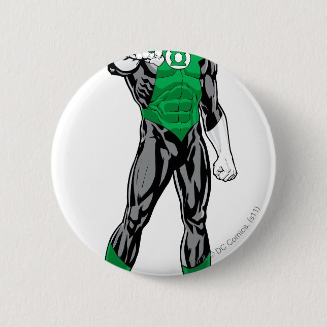 Badge Rond 5 Cm Lanterne verte - entièrement rendue, se tenant (Devant)
