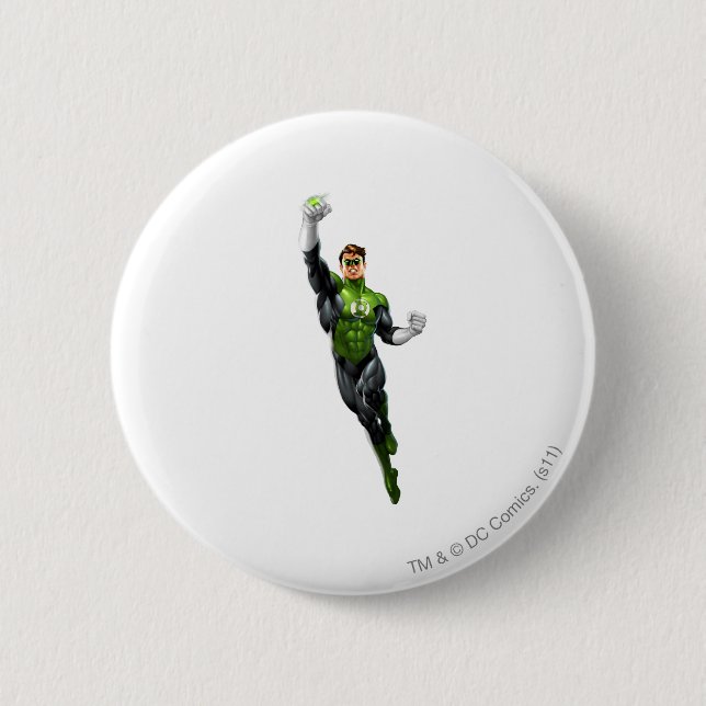 Badge Rond 5 Cm Lanterne verte - entièrement rendue, volant (Devant)