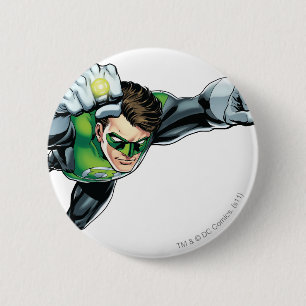 Badge Rond 5 Cm Lanterne verte - entièrement rendue, volant juste