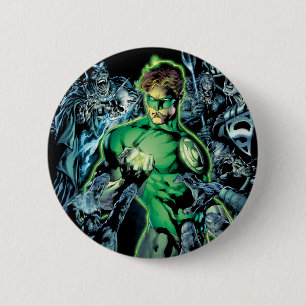 Badge Rond 5 Cm Lanterne verte entourée - couleur