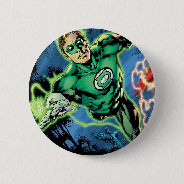 Badge Rond 5 Cm Lanterne verte et le panneau instantané (Devant)