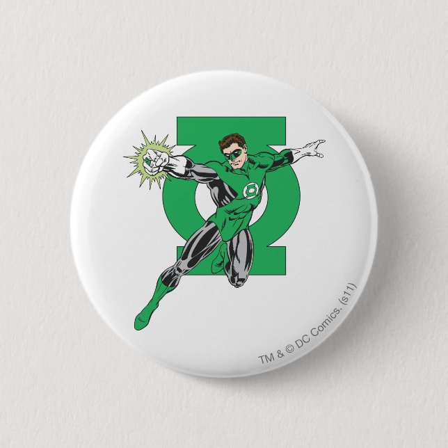 Badge Rond 5 Cm Lanterne verte et symbole (Devant)