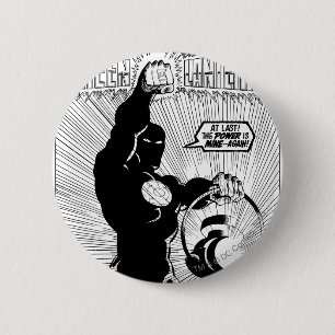 Badge Rond 5 Cm Lanterne verte - lanterne rougeoyante, noire et