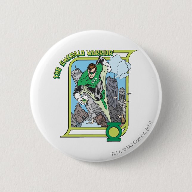 Badge Rond 5 Cm Lanterne verte - le guerrier vert (Devant)