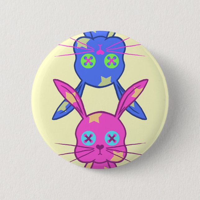 Badge Rond 5 Cm Lapin (Devant)