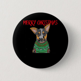 Badge Rond 5 Cm Lapin Avec Chandail Noël Noël Lapin Noël