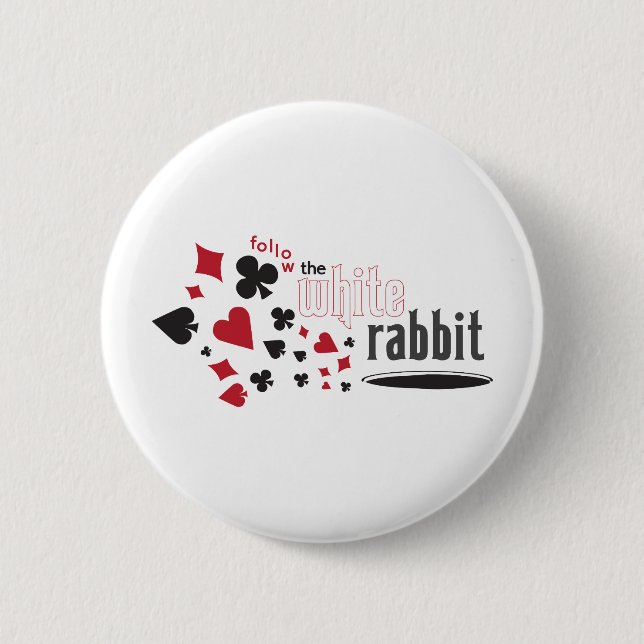 Badge Rond 5 Cm Lapin blanc (Devant)