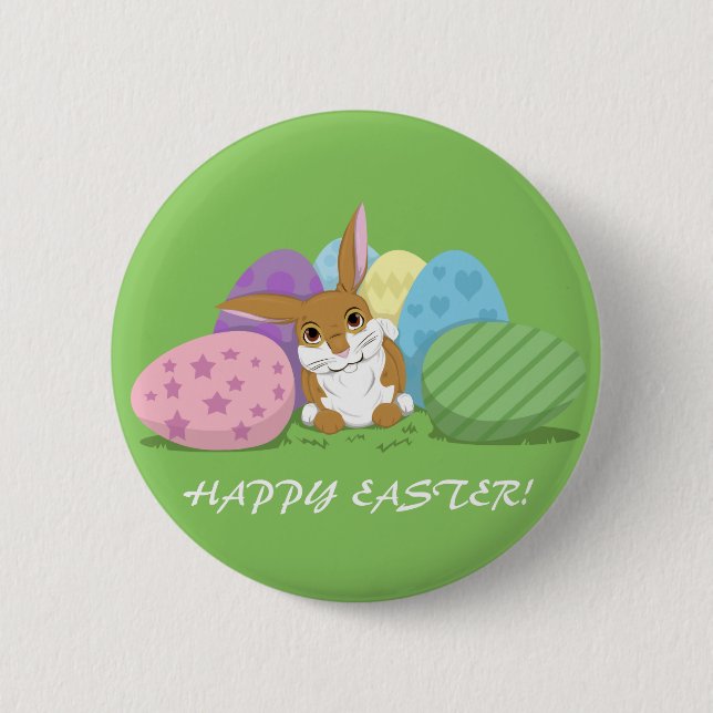 Badge Rond 5 Cm Lapin de Pâques (Devant)
