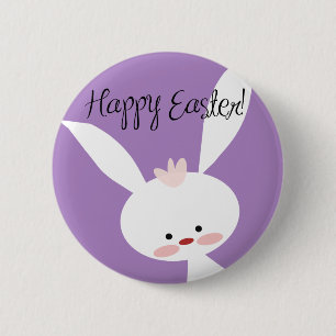 Badge Rond 5 Cm Lapin de Pâques