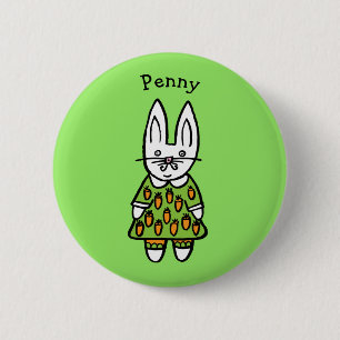 Badge Rond 5 Cm Lapin de Pâques personnalisé Penny