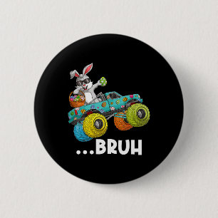 Badge Rond 5 Cm Lapin de Pâques qui Dabbing Bruh Camion Monstre Jo