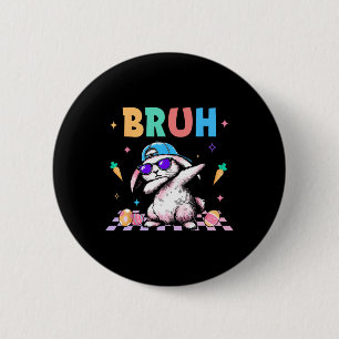 Badge Rond 5 Cm Lapin de Pâques qui fait le dab Garçon Œuf