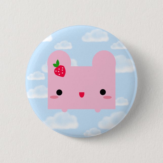Badge Rond 5 Cm Lapin de tofu (Devant)