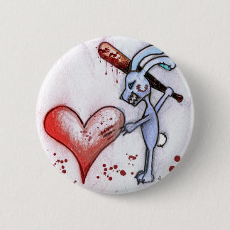 Badge Rond 5 Cm Lapin de Valentine