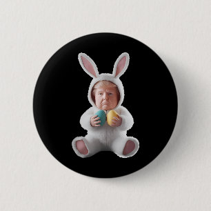 Badge Rond 5 Cm Lapin drôle de Pâques Trump Meme Joyeux jour de Pâ