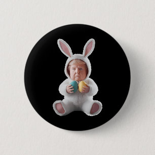 Badge Rond 5 Cm Lapin drôle de Pâques Trump Meme Joyeux jour de Pâ