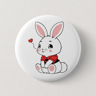 Badge Rond 5 Cm Lapin mignon adorable