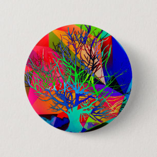 Badge Rond 5 Cm L'arbre de l'amour fait notre arc-en-ciel