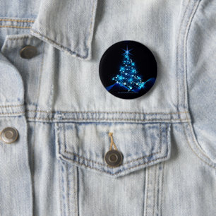 Badge Rond 5 Cm l'arbre de Noël stylisé et lumineux de SlipperyJoe