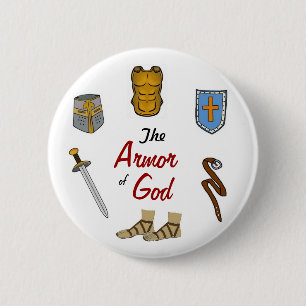 Badge Rond 5 Cm L'armure du bouton de Dieu
